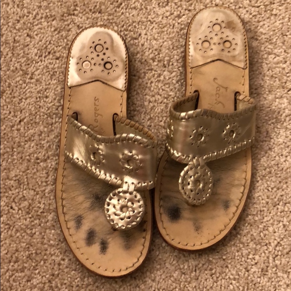 Jack Rodgers platinum sandals